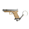 Handmade TTI Mini Gun Keychain - Tan and Metal