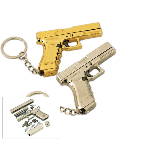 Mini Glock G17 Keychain｜1:3 Alloy Replica-Golden