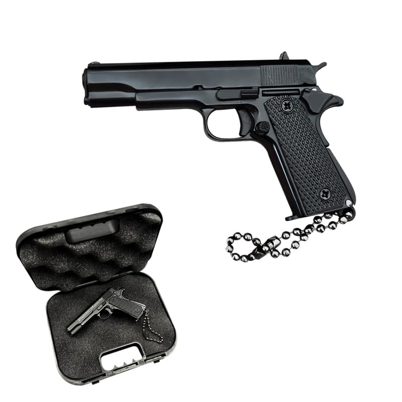 Black 1911 Gun-Shaped Keychain – Handcrafted Realism