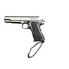 Handmade Damascus 1911 Mini Gun Keychain - Metal