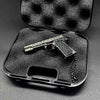 Handmade Damascus 1911 Mini Gun Keychain - Metal