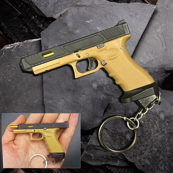 Handmade TTI Mini Gun Keychain - Black and Coyote Tan