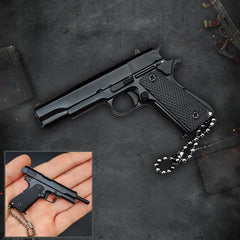 Black 1911 Gun-Shaped Keychain – Handcrafted Realism