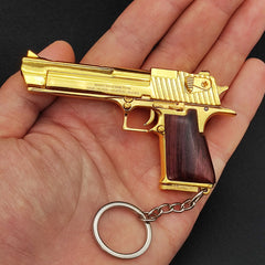 Desert Eagle Gun Model Keychain - Wooden Handle