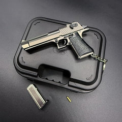 Metallic Gold Desert Eagle Gun-Shaped Keychain