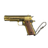 Handcrafted Gold 1911 Gun Keychain with Wooden Handle