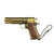 Handcrafted Gold 1911 Gun Keychain with Wooden Handle
