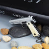 1:3 Bone Handle 1911 Full Metal Gun Model Toy Keychain-Gray