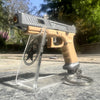 Handmade TTI Mini Gun Keychain - Tan and Metal