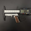 Handcrafted 1911 Gun Keychain with Wooden Handle - Silver