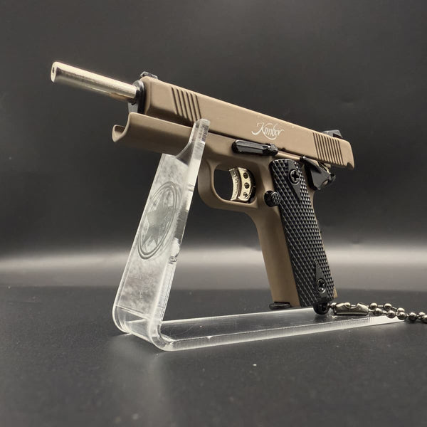 Handmade Kimber 1911 Handgun Keychain - Brown