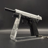 Handcrafted Silver & Black 1911 Gun-Shaped Keychain