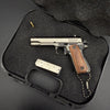 Damascus Wood Handle 1911 Gun Keychain-Metal
