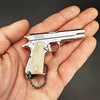 1:3 Bone Handle 1911 Full Metal Gun Model Toy Keychain-Silver