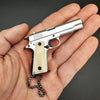 1:3 Bone Handle 1911 Full Metal Gun Model Toy Keychain-Silver