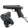 Handmade Damascus 1911 Mini Gun Keychain - Metal
