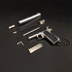 Silver 1911 Gun-Shaped Keychain – Handmade Precision