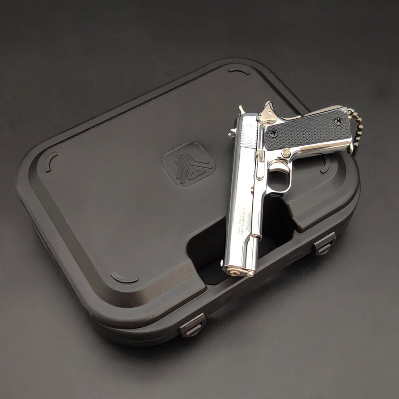 Silver 1911 Gun-Shaped Keychain – Handmade Precision