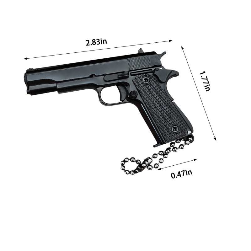 Black 1911 Gun-Shaped Keychain – Handcrafted Realism