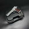 Silver Handmade Desert Eagle Gun Keychain with Wooden Handle