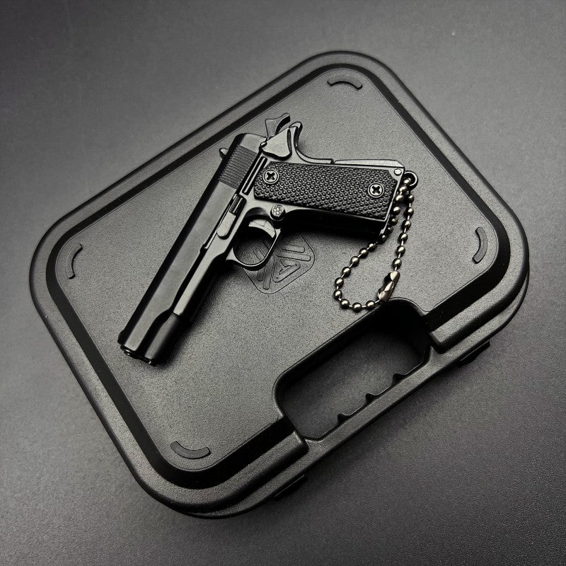 Black 1911 Gun-Shaped Keychain – Handcrafted Realism