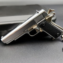 Silver 1911 Gun-Shaped Keychain – Handmade Precision