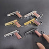 Handcrafted Gold 1911 Gun Keychain with Wooden Handle
