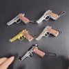 Handmade wood handle Beretta 92F Gun Keychain – Gold